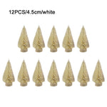 12-Piece Mini Christmas Tree Sisal Silk Cedar - Decoration Small Christmas Tree - Gold Silver Blue Green White Mini Tree