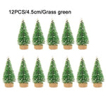 12-Piece Mini Christmas Tree Sisal Silk Cedar - Decoration Small Christmas Tree - Gold Silver Blue Green White Mini Tree