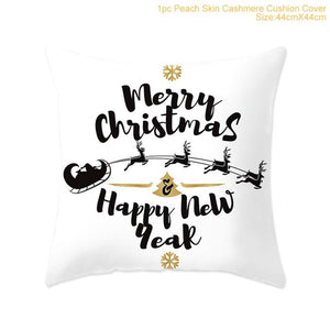 Christmas Green Black Cotton Hot Stamping Pillowcase Christmas Decor for Home Christmas Party Decor New Year 2020