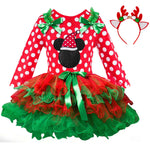 Red Christmas Dress Girl Costume Kids Dresses For Girls Baby Santa Clus Dress Up Children Party Xmas Gift Party Wear Clothes 8T