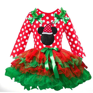 Red Christmas Dress Girl Costume Kids Dresses For Girls Baby Santa Clus Dress Up Children Party Xmas Gift Party Wear Clothes 8T