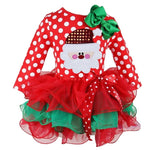 Red Christmas Dress Girl Costume Kids Dresses For Girls Baby Santa Clus Dress Up Children Party Xmas Gift Party Wear Clothes 8T