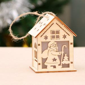 Festival Led Light Wood House Christmas Tree Decorations For Home