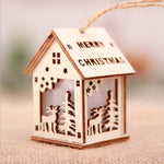 Festival Led Light Wood House Christmas Tree Decorations For Home