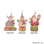 3PCS/Lot Multi Styles Printed Christmas Wooden Pendants Ornaments Wood Craft Gifts DIY Hanging Ornaments Christmas Decorations