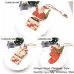 3PCS/Lot Multi Styles Printed Christmas Wooden Pendants Ornaments Wood Craft Gifts DIY Hanging Ornaments Christmas Decorations