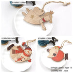 3PCS/Lot Multi Styles Printed Christmas Wooden Pendants Ornaments Wood Craft Gifts DIY Hanging Ornaments Christmas Decorations