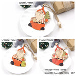 3PCS/Lot Multi Styles Printed Christmas Wooden Pendants Ornaments Wood Craft Gifts DIY Hanging Ornaments Christmas Decorations