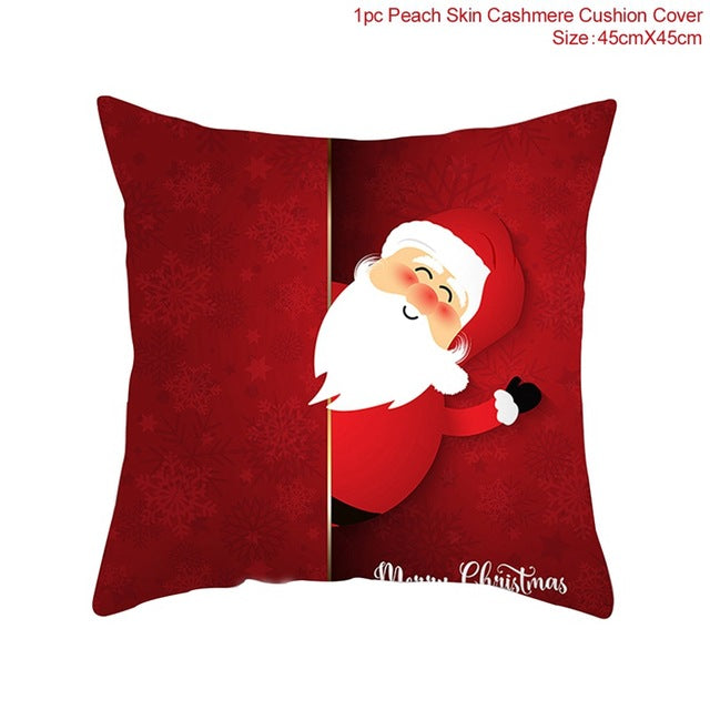 45x45cm Cotton Linen Merry Christmas Cover Cushion Christmas Decor for Home