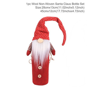 Christmas Wine Bottle Cover Christmas Decorations For Home Santa Claus Christmas Ornament Table Decor