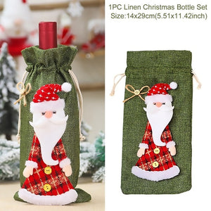 Christmas Wine Bottle Cover Christmas Decorations For Home Santa Claus Christmas Ornament Table Decor