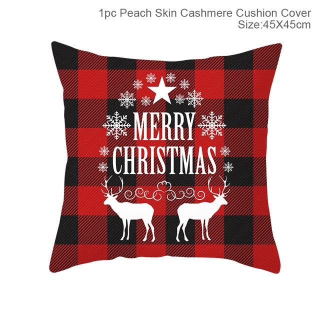 Merry Christmas Decoration For Home Santa Claus Reindeer Pillow Case Christmas