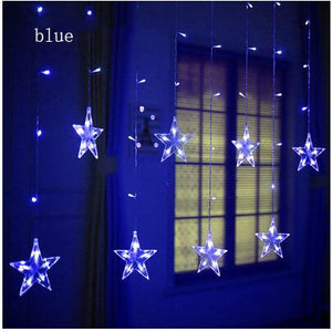 2.5M LED Christmas Star Curtain Lights 220V EU Outdoor/Indoor Garland String Fairy Lamp For Party Wedding Holiday Decoration