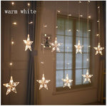 2.5M LED Christmas Star Curtain Lights 220V EU Outdoor/Indoor Garland String Fairy Lamp For Party Wedding Holiday Decoration