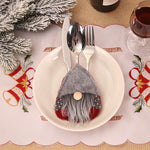 Santa Hat Reindeer Christmas New Year Pocket Fork Knife Cutlery Holder Bag Home Party Table Dinner Decoration Tableware 62417