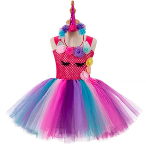 Unicorn Party Dress Kids Dresses For Girls Elsa Costume Halloween Dress Children Girls Princess Dress Baby Christmas Clothes