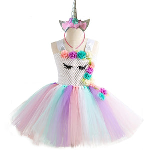 Unicorn Party Dress Kids Dresses For Girls Elsa Costume Halloween Dress Children Girls Princess Dress Baby Christmas Clothes