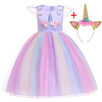 Unicorn Party Dress Kids Dresses For Girls Elsa Costume Halloween Dress Children Girls Princess Dress Baby Christmas Clothes