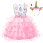 Unicorn Party Dress Kids Dresses For Girls Elsa Costume Halloween Dress Children Girls Princess Dress Baby Christmas Clothes