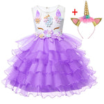 Unicorn Party Dress Kids Dresses For Girls Elsa Costume Halloween Dress Children Girls Princess Dress Baby Christmas Clothes