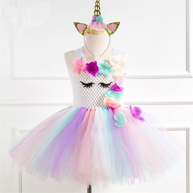 Unicorn Party Dress Kids Dresses For Girls Elsa Costume Halloween Dress Children Girls Princess Dress Baby Christmas Clothes