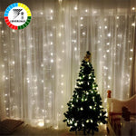 Coversage 3X3M Christmas Curtain Fairy Decorative Garlands LED String Net Lights Xmas Wedding Decoration Lights