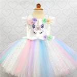 Rainbow Dress For Toddler Girls Dresses Kids Party Unicornio Girls Clothes Summer Tutu Cartoon Clothing Christmas Halloween Wear