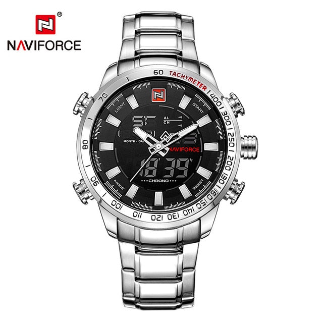 NAVIFORCE Luxury Brand Men Military Sport Watches Men's Digital Quartz Clock Full Steel Waterproof Wrist Watch relogio masculino