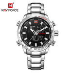 NAVIFORCE Luxury Brand Men Military Sport Watches Men's Digital Quartz Clock Full Steel Waterproof Wrist Watch relogio masculino