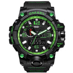 SMAEL Brand Men Sports Watches Dual Display Analog Digital LED Electronic Quartz Wristwatches Waterproof Swimming Military Watch