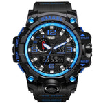 SMAEL Brand Men Sports Watches Dual Display Analog Digital LED Electronic Quartz Wristwatches Waterproof Swimming Military Watch