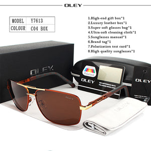 OLEY Brand Polarized Sunglasses Men New Fashion Eyes Protect Sun Glasses With Accessories Unisex driving goggles oculos de sol