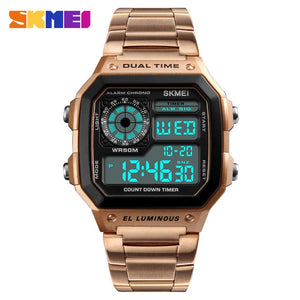 SKMEI Business Men Watches Waterproof Casual Watch Stainless Steel Digital Wristwatch Clock Relogio Masculino Erkek Kol Saati