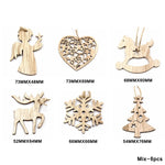 Multi Style Creative Wood Craft Christmas Wooden Pendants Ornaments Kids Gift DIY Xmas Tree Ornament Christmas Party Decorations