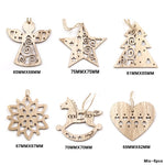 Multi Style Creative Wood Craft Christmas Wooden Pendants Ornaments Kids Gift DIY Xmas Tree Ornament Christmas Party Decorations