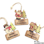 Multi Style Creative Wood Craft Christmas Wooden Pendants Ornaments Kids Gift DIY Xmas Tree Ornament Christmas Party Decorations