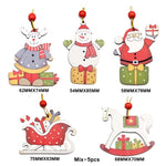 Multi Style Creative Wood Craft Christmas Wooden Pendants Ornaments Kids Gift DIY Xmas Tree Ornament Christmas Party Decorations