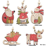 Multi Style Creative Wood Craft Christmas Wooden Pendants Ornaments Kids Gift DIY Xmas Tree Ornament Christmas Party Decorations