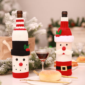 Christmas Decorations for Home Santa Claus Wine Bottle Cover Bag Snowman Stocking Gift Holders Xmas Decor New Year