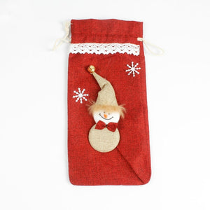 Christmas Decorations for Home Santa Claus Wine Bottle Cover Bag Snowman Stocking Gift Holders Xmas Decor New Year