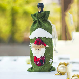 Christmas Decorations for Home Santa Claus Wine Bottle Cover Bag Snowman Stocking Gift Holders Xmas Decor New Year