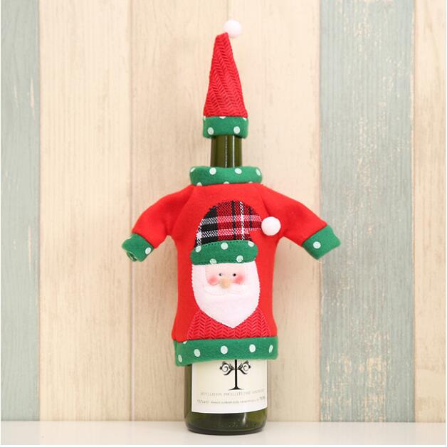 Christmas Decorations for Home Santa Claus Wine Bottle Cover Bag Snowman Stocking Gift Holders Xmas Decor New Year