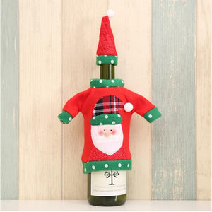 Christmas Decorations for Home Santa Claus Wine Bottle Cover Bag Snowman Stocking Gift Holders Xmas Decor New Year