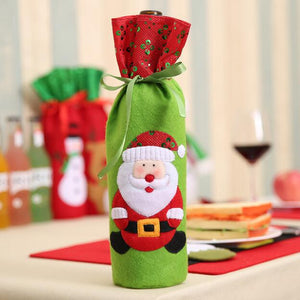 Christmas Decorations for Home Santa Claus Wine Bottle Cover Bag Snowman Stocking Gift Holders Xmas Decor New Year