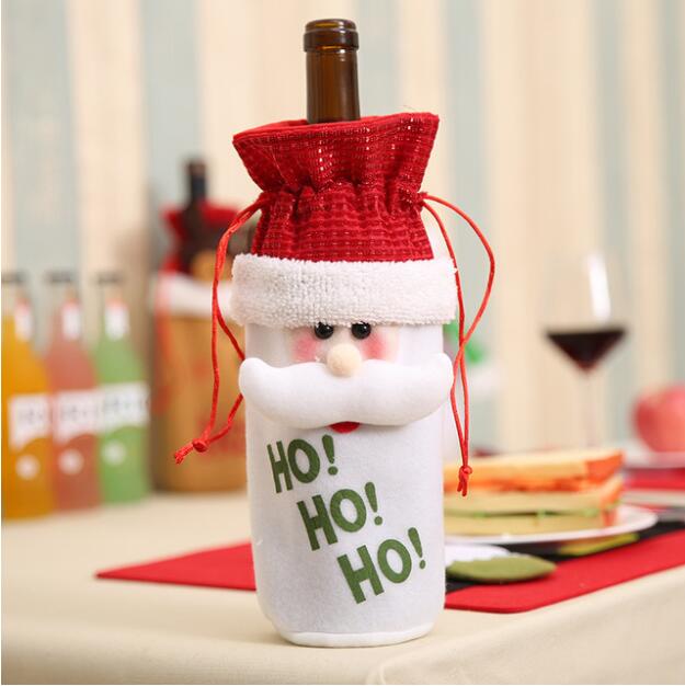 Christmas Decorations for Home Santa Claus Wine Bottle Cover Bag Snowman Stocking Gift Holders Xmas Decor New Year