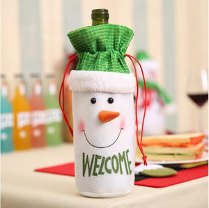 Christmas Decorations for Home Santa Claus Wine Bottle Cover Bag Snowman Stocking Gift Holders Xmas Decor New Year