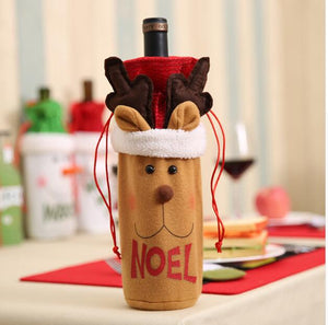 Christmas Decorations for Home Santa Claus Wine Bottle Cover Bag Snowman Stocking Gift Holders Xmas Decor New Year