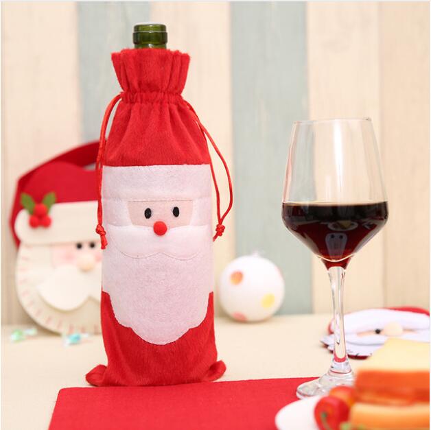 Christmas Decorations for Home Santa Claus Wine Bottle Cover Bag Snowman Stocking Gift Holders Xmas Decor New Year