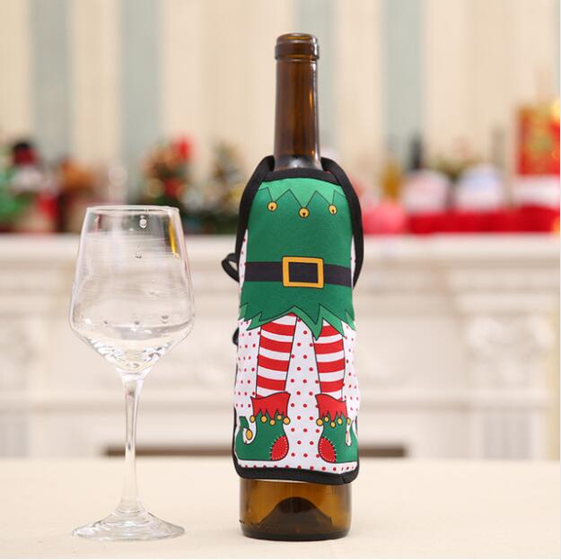 Christmas Decorations for Home Santa Claus Wine Bottle Cover Bag Snowman Stocking Gift Holders Xmas Decor New Year