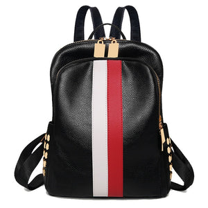 Luxury Famous Brand Designer Women PU Leather Backpack Female Casual Shoulders Bag Teenager School Bag Fashion Women's Bags